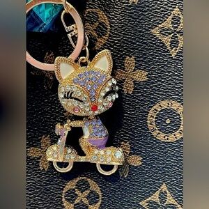 Fox on a scooter bling for your designer bag or keychain​